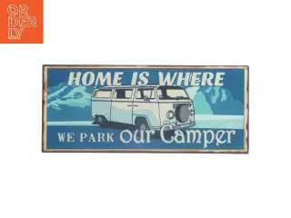 Retro vægskilt med camper motiv fra LaFinesse (str. 30,5x13 cm)
