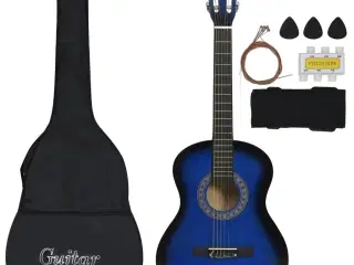 Klassisk guitarsæt 8 dele til børn og begyndere 3/4 36" blå