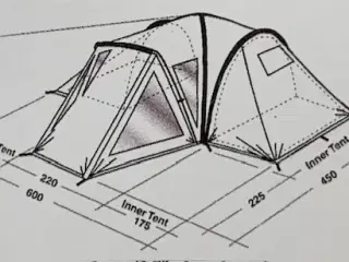 Family Dome", 6 personers Familietelt til camping,