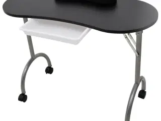 Manicurebord med hjul foldbart sort