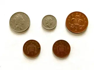 5 engelske mønter