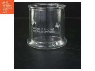 Glas vase med tekst (str. 12x13 cm)