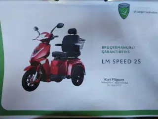 Trehjulet el scooter, Lindebjerg, 25 km/t