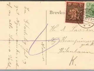 Julemærke 1917 på Postkort