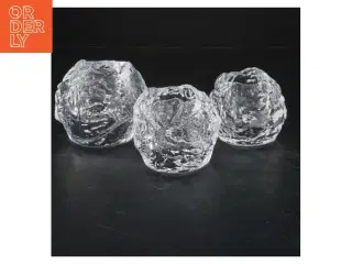 Sæt med tre glas fyrfadsstager (str. 6x7&6x7&7x9 cm)