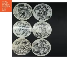 Dekorative vægplader fra Bjørn Wiinblad (str. Ø. 15 cm)