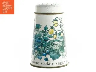 Vintage sukker strø dåse med låg (str. 14 x 9 cm)