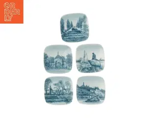 Danske porcelænsplatter fra Bing & Grøndal (str. 8x8 cm)