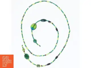 Glasperler, grønne, lilla, turkis gul nuancer (str. 76 cm)