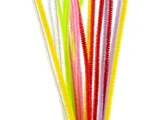 Chenille, L: 30 cm, tykkelse 6 mm, forårsfarver, 24ass./ 1 pk.