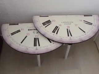 Indsatsborde / sengeborde.   Bordpladerne er en ur