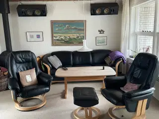 Hjort Knudsen læder sofa +2 stole 