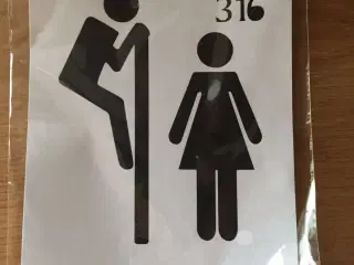 Nye stickers til toiletdør