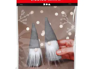Mini DIY Kit til Næsenisser - 12 cm, Grå, 2 stk.