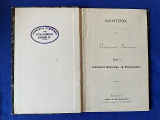 Karakterbog for Valdemar Pedersen - Kommunens Belønnings og Betalingsskole - Istedgade 22 - 1908