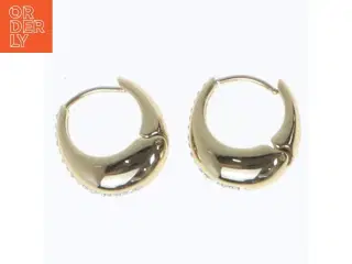 Guldbelagte øreringe med sten (str. Ø 2 cm)