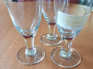 3 Antikke vin/ølglas