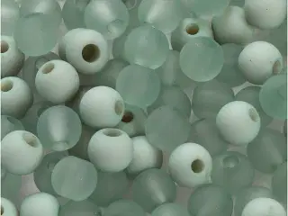 Plastperler, diam. 6 mm, hulstr. 2 mm, lys grøn, 40g/ 1 pk.