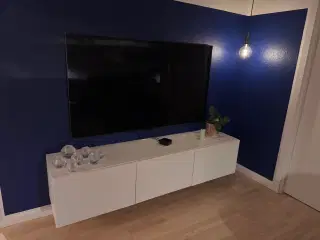 Tv-bord med låger, hvid