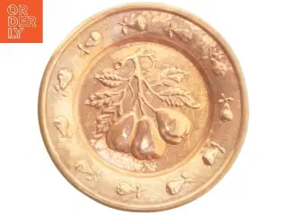 Kobber platte pære-design (str. Ø 32x2,5 cm)