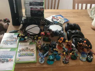 Xbox 360 med spil og skylanders