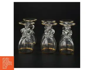 Gisselfeld portvinsglas med guldkant fra Holmegaard (str. 9,5 x 5 cm)