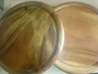 Tallerkener i teak træ fire stk