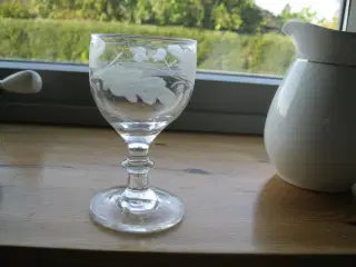 Egeløv  hvidvinsglas1800-tals