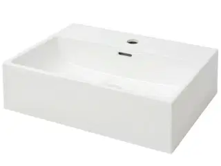 Håndvask med hul til vandhane keramik 51,5x38,5x15 cm hvid