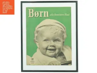 Gammelt magasin i ramme (str. 36 x 39 cm)