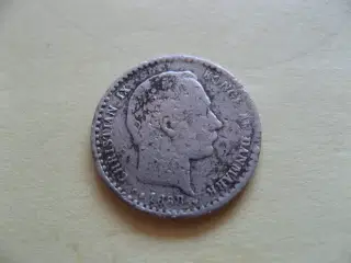 Delfin sølv 10 øre 1888, den svære