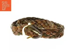 Flettet læderbælte (str. 90 cm)