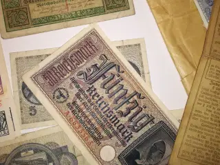 Gamle tyske pengesedler fra 18 - 19 århundrede