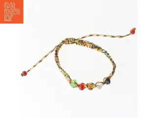 Farverig armbånd med perler (str. Ø 5,5-10 cm)