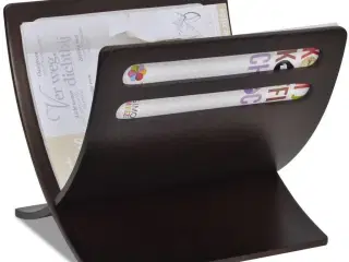 Stående magasinholder træ brun