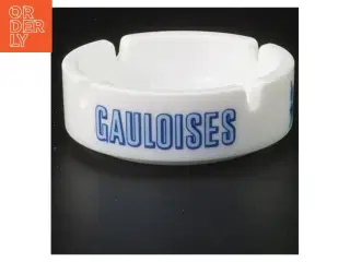 Ældre reklameaskebæger fra Gauloises (str. Ø 10x3,5 cm)