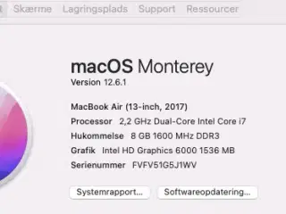 MacAir 13" I7 processor 8GB / 500GB