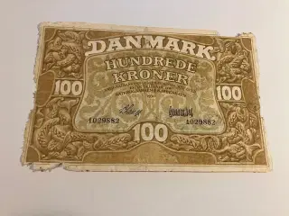 100 Kroner 1930 - Meget dårlig stand
