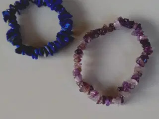 2 armbånd  lapis lazuli og ametyst