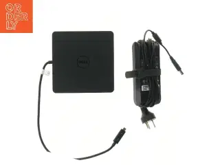 Dell dockingstation med strømforsyning fra Dell (str. 14,5x14,5 cm)