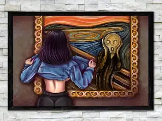 * Lærredsmaleri; HUMOR - Skriget - af Edvard Munch