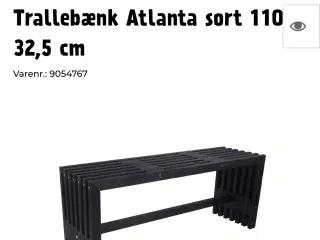 Trallebænk i sort