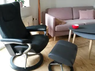 stressless wing med skammel på signature stel 