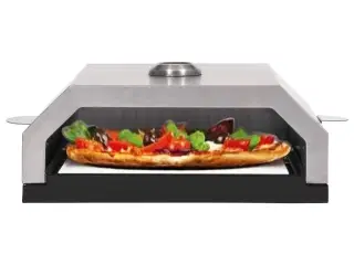 Pizzaovn med keramisk sten til gas- eller kulgrill