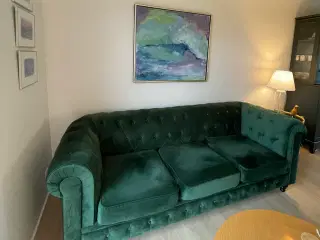 Chesterfield velour sofa
