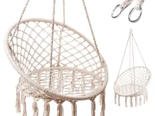 Hængestol storkerede med ryglæn – ecru, 80 cm