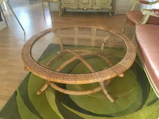 Bambus sofabord med glasplade