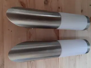 Rustfri stål væglamper udendørs  2 stk. Ubrugte.