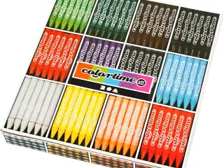 Colortime Farvekridt, L: 10 cm, tykkelse 11 mm, ass. farver, 12x24stk./ 1 pk.