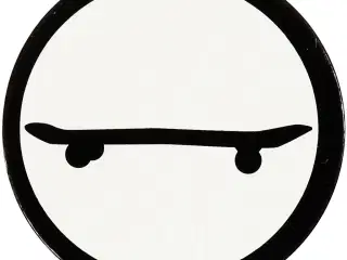 Kartonmærkat, skateboard, diam. 25 mm, hvid/sort, 20stk./ 1 pk.